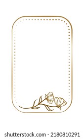 Vector vertical rectangle dotted frame with floral decoration