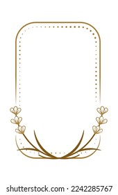 Vector vertical rectangle dotted frame with floral decoration