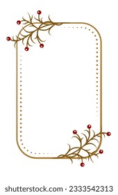 Vector vertical rectangle dotted frame with floral decoration