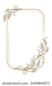 Vector vertical rectangle frame with ivy leaves decoration