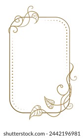 Vector vertical rectangle frame with ivy leaves decoration