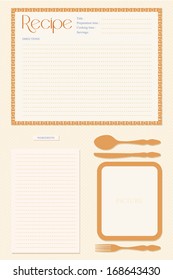 Vector vertical retro recipe card layout