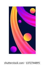 Vector vertical stories templates for social media. Abstract fluid 3d background. Creative mockup for business stories: fashion, design, beauty, photographer, blogger.