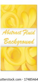 Vector vertical template for design, flyer, invitation, brochure, advertisement, banner.Template with yellow bright flowing shapes in yellow orange background with place for text