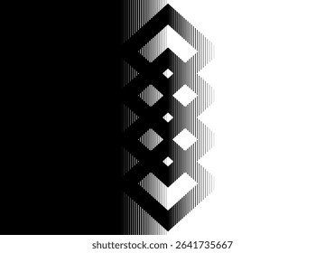 Vector vertical transition from black to white with abstract striped rhombuses from thin lines. Modern vector background. Trendy vector pattern - Powered by Shutterstock - Get 15% off with code: PIKWIZARD15