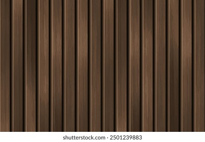 Fondo de panel de madera de Vertical de Vector. Textura realista del grano de madera marrón oscuro, pared texturizada natural, vista superior de la superficie de madera vacía. Parquet antiguo, superficie texturizada con tablones de madera grunge.