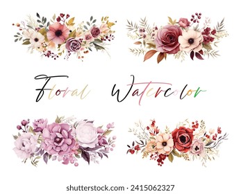 Vector de flores acuáticas muy hermosas adecuado como elemento de decoración o invitación a la boda