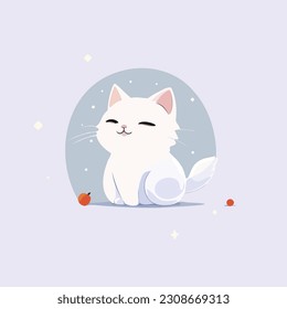Vector very cute cat illustration
