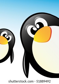 vector very nice illustration of penguin in Antarctica