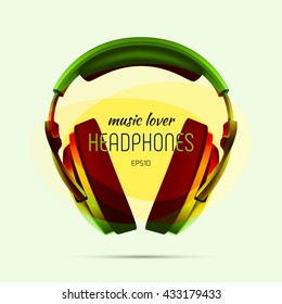Vector very realistic headphones for your design.
