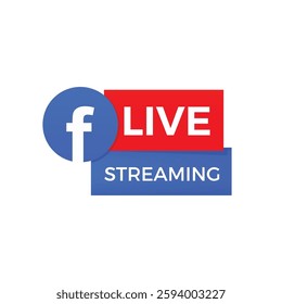 vector very simple facebook live icon design
