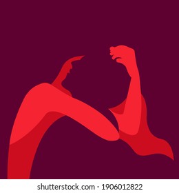 Vektorgrafik von Silhouetten von zwei umarmenden Menschen in violetten und rosa Farben. Diese Illustration kann als Karte für den Valentinstag oder den Internationalen Umarmungstag verwendet werden.