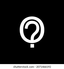 Vector very unique. The combination of the letters Q and ?. monogram between Question and letter Q.