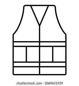 Vector Vest Outline Icon Design
