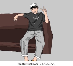 Vector Vexel art camisetas gris oscuro blanco snapback