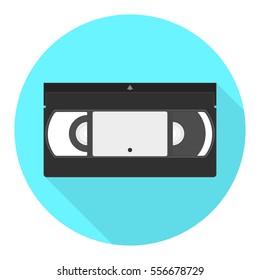 Vector VHS cassette icon. Videotape flat icon. 