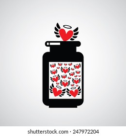 vector vial of  heart symbol  