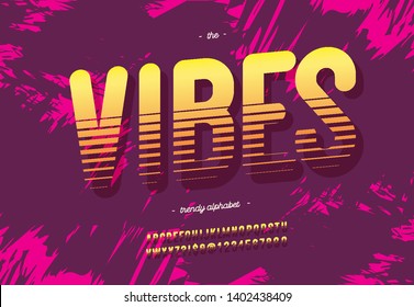 Vector vibes font modern typography