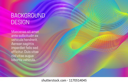 Vector vibrant background with ethereal amplitude and multicolor guilloche element.