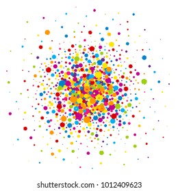 Vector vibrant color Holi paint splashes or blots holiday background in flat style