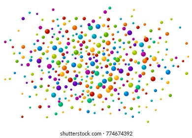 Vector vibrant color soap bubles or confetti festive background
