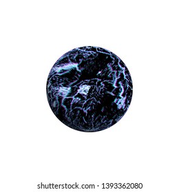 vector vibrant colors dark space ball modern art graphic spheric design element glitch abstract marble texture on transparent white background
