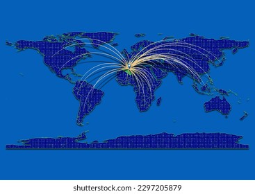 Mapa vibrante y detallado de los vectores para Argelia, haciendo hincapié en la exportación, la tecnología, el comercio y la innovación. Mejorar las presentaciones y los materiales de marketing. Ideal para empresas, empresarios.