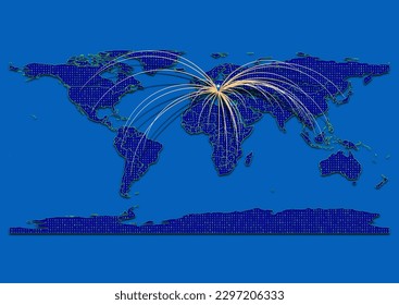 Vector vibrant and detailed map for Bosnia and Herzegovina emphasizing export, technology, trade and innovation. Enhance presentations and marketing materials. Ideal for businesses, entrepreneurs.