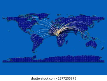 Vector vibrant and detailed map for Cameroon emphasizing export, technology, trade and innovation. Enhance presentations and marketing materials. Ideal for businesses, entrepreneurs.