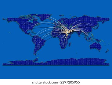 Vector vibrant and detailed map for Eritrea emphasizing export, technology, trade and innovation. Enhance presentations and marketing materials. Ideal for businesses, entrepreneurs.