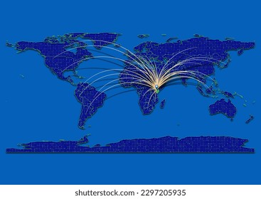 Mapa vibrante y detallado de vectores para Kenia que enfatiza la exportación, la tecnología, el comercio y la innovación. Mejorar las presentaciones y los materiales de marketing. Ideal para empresas, empresarios.