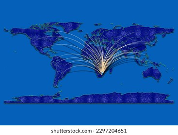Mapa vibrante y detallado de los vectores para Lesotho que hace hincapié en la exportación, la tecnología, el comercio y la innovación. Mejorar las presentaciones y los materiales de marketing. Ideal para empresas, empresarios.