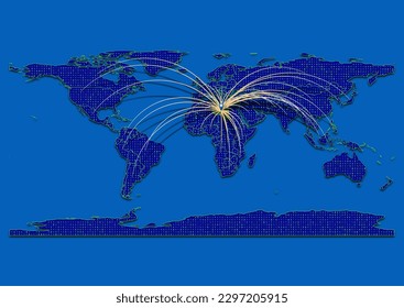 Vector vibrant and detailed map for Libya emphasizing export, technology, trade and innovation. Enhance presentations and marketing materials. Ideal for businesses, entrepreneurs.
