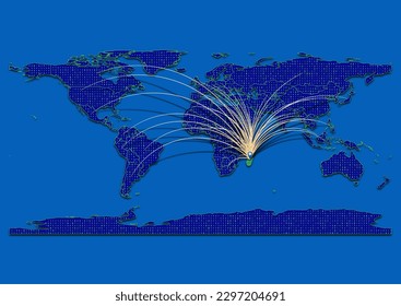 Vector vibrant and detailed map for Madagascar emphasizing export, technology, trade and innovation. Enhance presentations and marketing materials. Ideal for businesses, entrepreneurs.