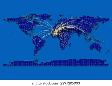 Mapa vibrante y detallado de los vectores para Mali que enfatiza la exportación, la tecnología, el comercio y la innovación. Mejorar las presentaciones y los materiales de marketing. Ideal para empresas, empresarios.