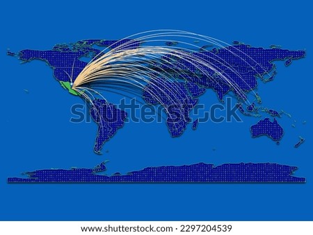 Vector vibrant and detailed map for Mexico emphasizing export, technology, trade and innovation. Enhance presentations and marketing materials. Ideal for businesses, entrepreneurs.
