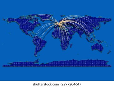 Vector vibrant and detailed map for Netherlands emphasizing export, technology, trade and innovation. Enhance presentations and marketing materials. Ideal for businesses, entrepreneurs.