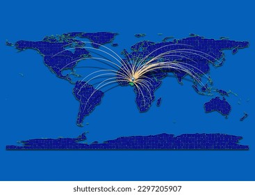 Vector vibrant and detailed map for Nigeria emphasizing export, technology, trade and innovation. Enhance presentations and marketing materials. Ideal for businesses, entrepreneurs.