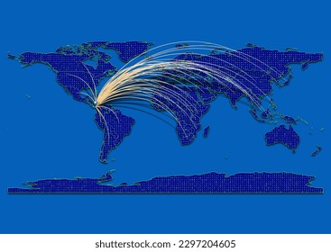 Mapa vibrante y detallado de vectores para Panamá enfatizando exportación, tecnología, comercio e innovación. Mejorar las presentaciones y los materiales de marketing. Ideal para empresas, empresarios.