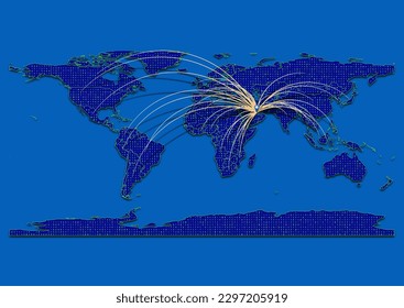 Vector vibrant and detailed map for Qatar emphasizing export, technology, trade and innovation. Enhance presentations and marketing materials. Ideal for businesses, entrepreneurs.