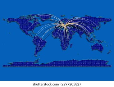 Vector vibrant and detailed map for Romania emphasizing export, technology, trade and innovation. Enhance presentations and marketing materials. Ideal for businesses, entrepreneurs.