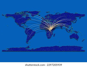 Vector vibrant and detailed map for Rwanda emphasizing export, technology, trade and innovation. Enhance presentations and marketing materials. Ideal for businesses, entrepreneurs.