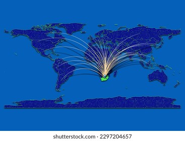 Mapa vibrante y detallado de los vectores para Sudáfrica que enfatiza la exportación, la tecnología, el comercio y la innovación. Mejorar las presentaciones y los materiales de marketing. Ideal para empresas, empresarios.