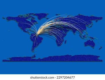 Vector vibrant and detailed map for Suriname emphasizing export, technology, trade and innovation. Enhance presentations and marketing materials. Ideal for businesses, entrepreneurs.