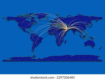 Vector vibrant and detailed map for United Arab Emirates emphasizing export, technology, trade and innovation. Enhance presentations and marketing materials. Ideal for businesses, entrepreneurs.
