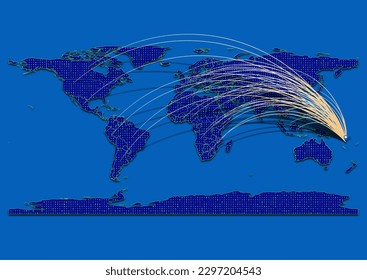 Vector vibrant and detailed map for Vanuatu emphasizing export, technology, trade and innovation. Enhance presentations and marketing materials. Ideal for businesses, entrepreneurs.