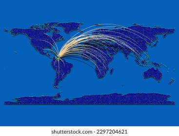 Vector vibrant and detailed map for Venezuela emphasizing export, technology, trade and innovation. Enhance presentations and marketing materials. Ideal for businesses, entrepreneurs.