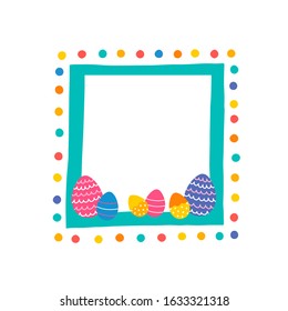 Vector vibrant festive easter frame.
