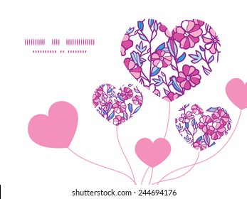 Vector vibrant field flowers heart symbol frame pattern invitation greeting card template