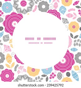 Vector vibrant floral scaterred frame seamless pattern background